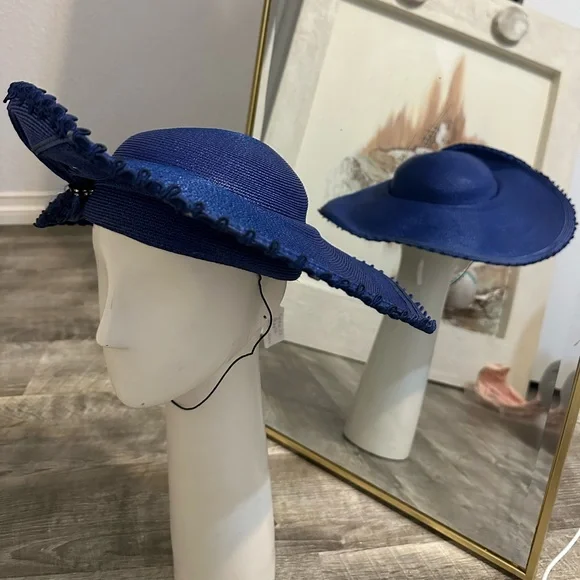 Vintage royal blue hat - Picture 2 of 6